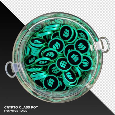 Premium PSD Compound Comp Crypto Coin Top View Clear Glass Pot