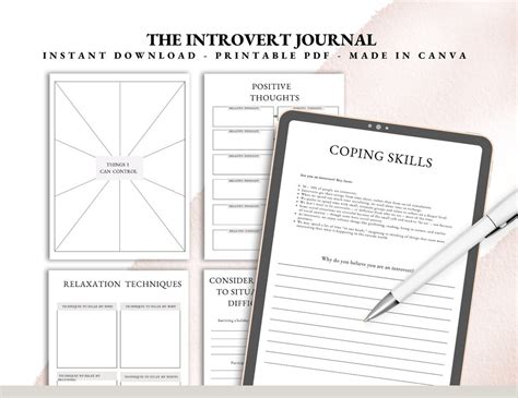 Introvert Journal Mental Health Daily Journal Therapist Anxiety Tracker Mood Tracker Mental