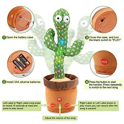 Adjustable Volume Control Dancing Cactus Toy Talking Cactus Toy Repeats