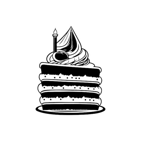 Premium Vector Cake Birthday Icon Hand Draw Black Colour Chocolate