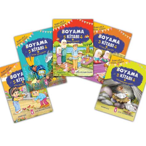 Renklerle Güzel Dinim Boyama Kitabı Set 5 Kitap Dini Çocuk Kitapları