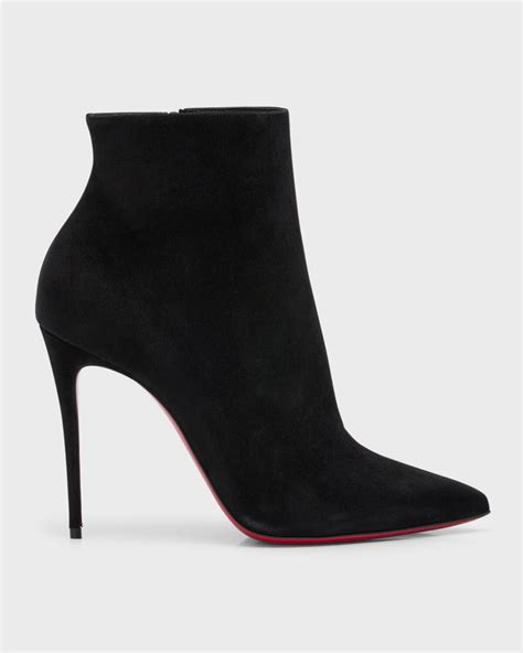 Christian Louboutin So Kate Suede Red Sole Booties Black Editorialist