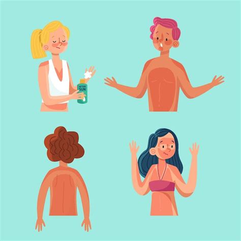 Free Vector Flat Design People With Sunburn Collection