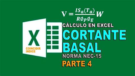 Parte 4 5 CALCULO CORTANTE BASAL NEC 15 EXCEL YouTube