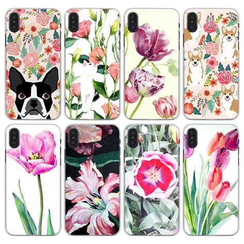 Tulip Flower Spring Phone Cases Cover For Apple Iphone 7 8 Plus 6 6s Plus X Xr Xs Max Se 5s Hard