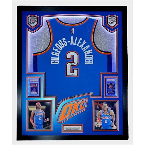 Shai Gilgeous Alexander Signed Thunder Custom Framed Led Backlit Nike