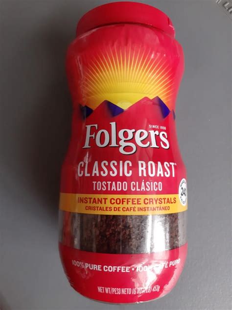 Folgers Classic Roast Instant Coffee Crystals 16 Oz 453g Food