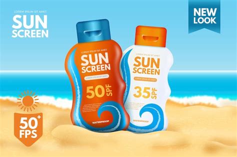 Premium Vector Realistic Sunscreen Ad