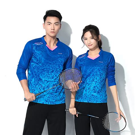 Adsmoney Long Sleeve Badminton Shirt Pants Badminton Tennis Breathable Set Men Women Training