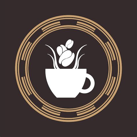 Logotipo de diseño de café vintage Vector Premium