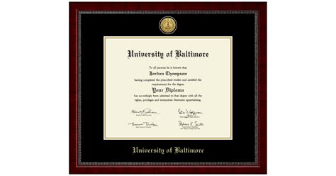 Gold Engraved Medallion Diploma Frame In Sutton University Of Baltimore