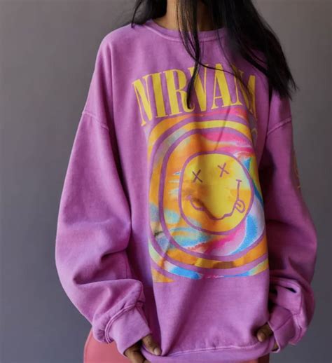 Nirvana Smile Overdyed Sweatshirt Preppy Sweatshirts Clothes Preppy