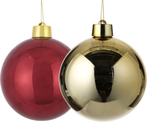 Grote Kunststof Kerstballen Cm Set X St Goud En Donkerrood