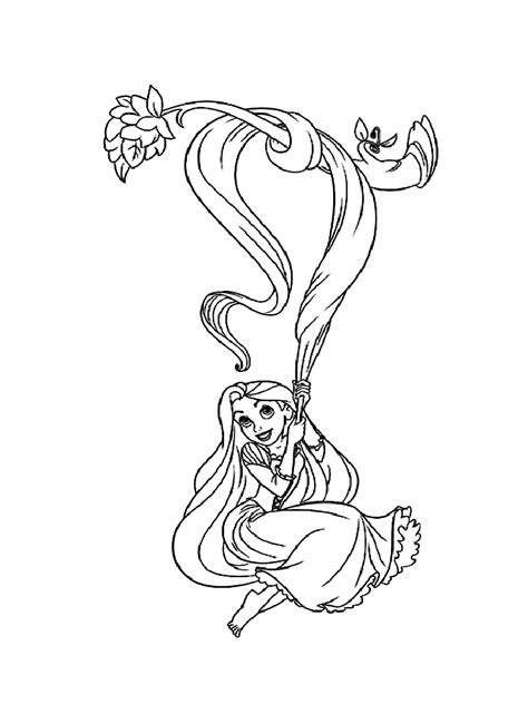 Simple Dibujos Para Colorear De Tangled Rapunzel Para Imprimir Y