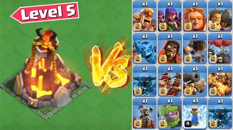 Max Capital Inferno Tower Vs All Max Troops Clan Capital Clash Of Clans Youtube