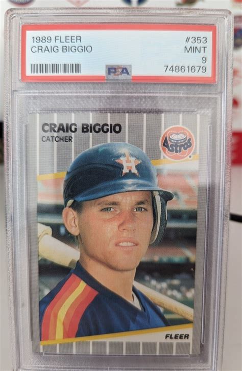 Fleer Craig Biggio Rookie Card Psa Houston Astros Ebay