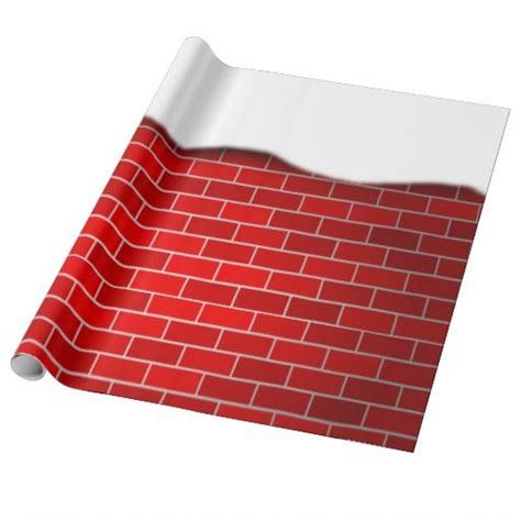 Red Brick With Snow Drift Wrapping Paper Wrapping Paper