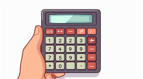 Hand Holding Calculator Device Icon Premium Ai Generated Vector