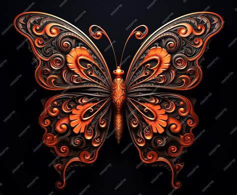 Premium Photo | There is a butterfly with orange and black wings on a