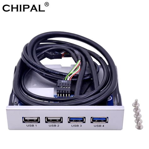 Chipal Argent Ports Usb Usb Moyeu De Panneau Avant S Parateur