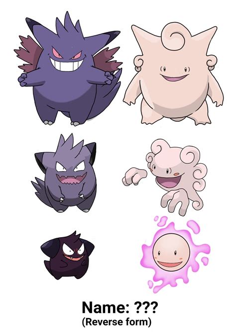 Fakemon. Gengar, Clefable form switch. | Pokemon, Pokemon funny, Cute ...