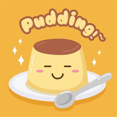 Vector Cute Pudding Illustration 20818211 Vector Art At Vecteezy