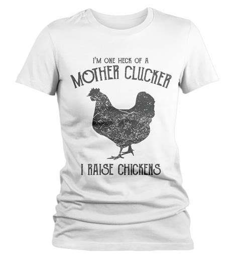 Women S Funny Chicken Farm T Shirt Mother Clucker Vintage Etsy