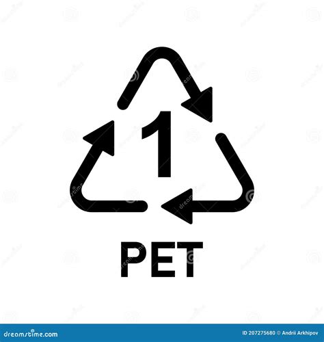 Plastic Recycle Symbol Pet Vector Icon Plastic Recycling Code Pet