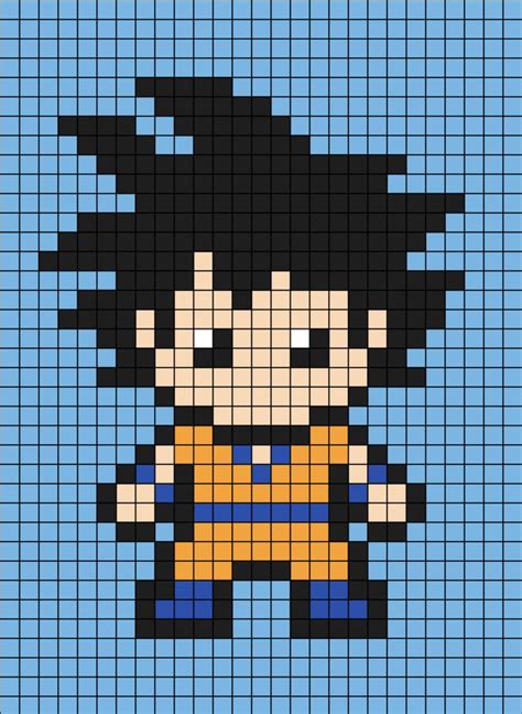 Goku Pixel Art Pixel Art Easy Pixel Art Pixel Art Grid