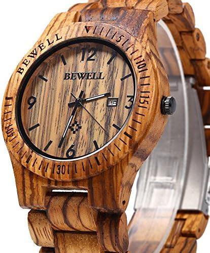 Amazon Bewell Zs W B Mens Wooden Watch Analog Quartz Movement