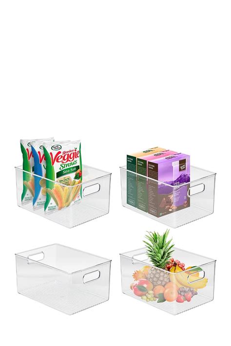 Sorbus Large Clear Storage Bins Pack Of 4 Nordstromrack Clear