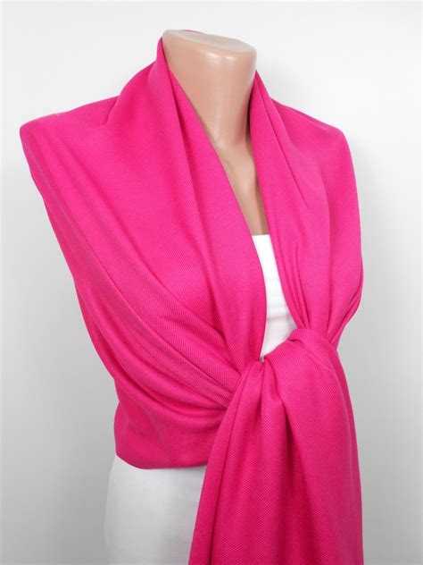 Hot Pink Pashmina Scarf Shawl Spring Summer Fall By Miracleshine