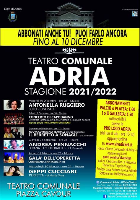 Adria Buoni I Riscontri Per La Campagna Abbonamenti Al Teatro Comunale