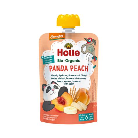 X Holle Panda Peach Organic Fruit Puree X G