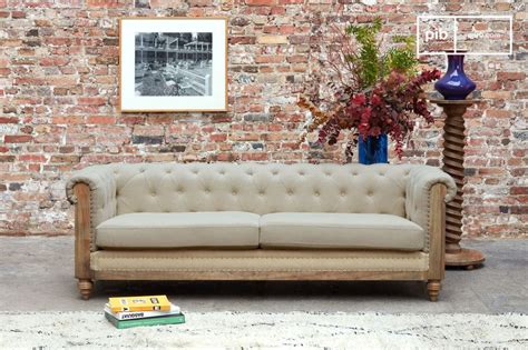 Grand Linen And Cotton Chesterfield Sofa In Almond Montaigu Pib