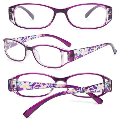 Koosufa Womens Floral Color Reading Glasses 1 75 Quality Rectangle Readers Eyeglasses Eyewear