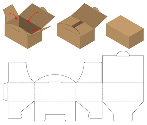 Diseño de plantilla troquelada caja de embalaje Vector Premium