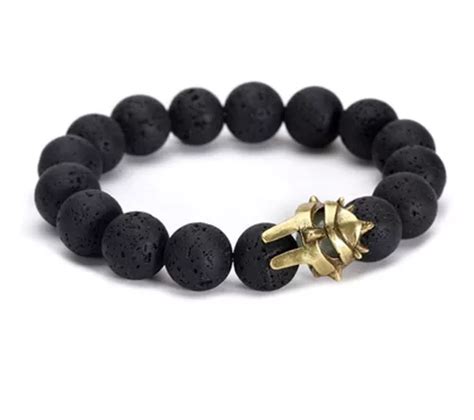 Pulsera Casco Guerrero Krasha Piedra Para Hombre Plifpgp Meses Sin