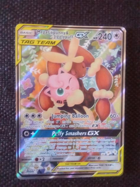 Mega Lopunny Jigglypuff Gx Ungraded Pokemon Cosmic Eclipse