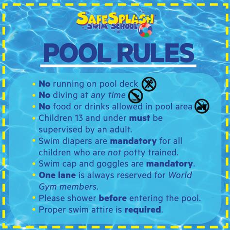 SafeSplash Swim School Pool Rules :: Behance