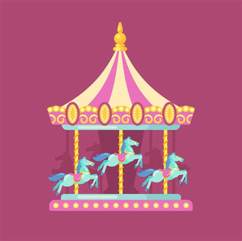 Funfair Carnival Flat Illustration Amusement Park Illustration Of A