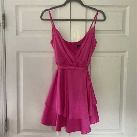 Hot Pink Flowy Mini Dress Missing Clip On The Depop