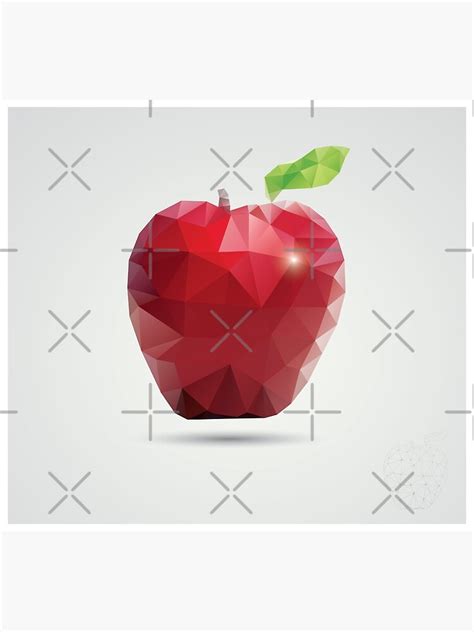 Geometric Polygonal Fruit Triangles Apple Metal Print For Sale By