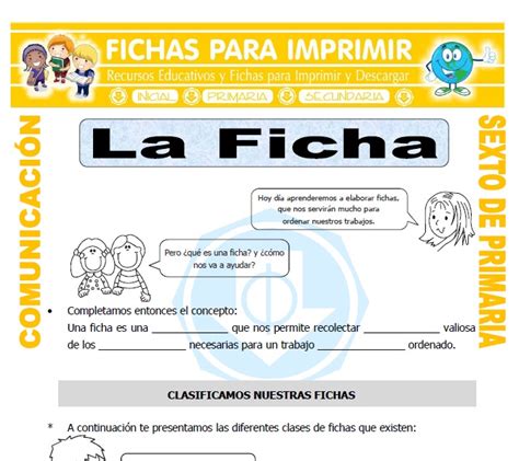 Ficha Para Sexto De Primaria Materiales Y Recursos Educativos