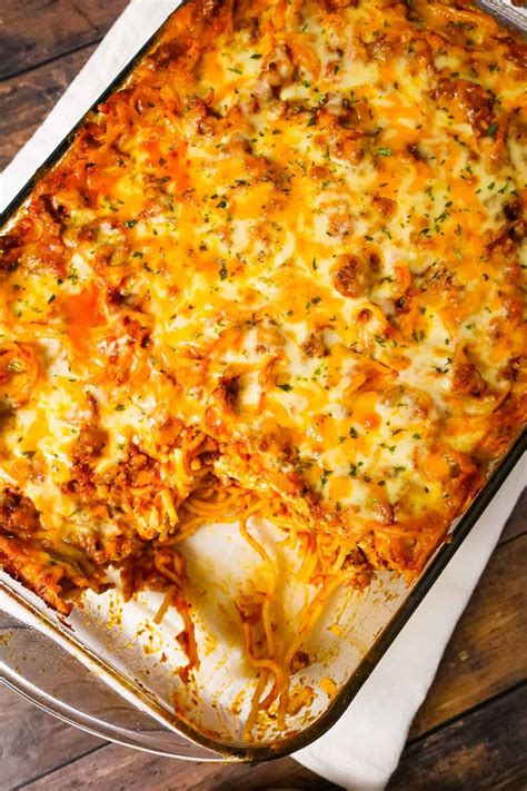 Southern Baked Spaghetti Is A Hearty Baked Pasta Recipe Loaded With