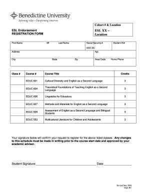 Free Class Enrollment Form Template Fill Online Printable Fillable