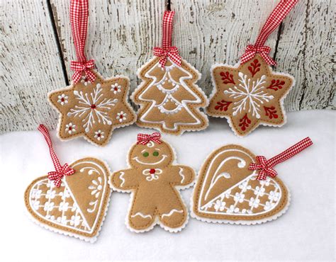 Christmas Cookie Ornaments Set Omas Place Machine Embroidery