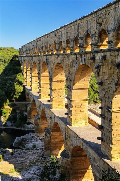 Aqueduct Pont Du Gard in Southern France Stock Image - Image of ...