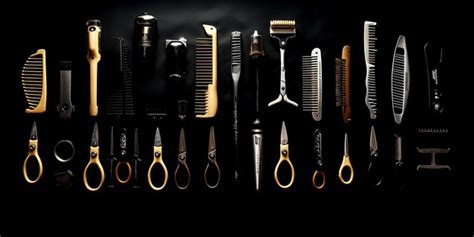 Premium Photo | Hairdresser Tools on Black Background