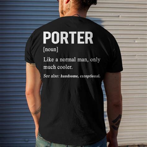 Porter Name Porter Definition Men's T-Shirt Back Print - Seseable